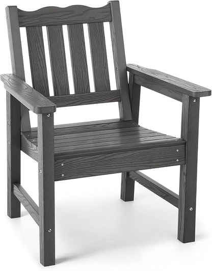 Stoog All-Weather Outdoor & Garden Chair, Patio Dining Chairs with 400 lbs Weight Capacity, Curveback Patio Chair for Backyard, Porch, Pool and Deck, Grey