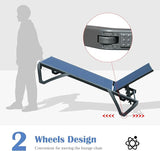 Domi Outdoor Lounge Chair, Aluminum Plastic Patio Chaise Lounge with Side Table & 5 Position Adjustable Backrest & - Photo 6