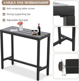 Outdoor Bar Table, Patio Counter Height Bar Tables, 47" Rectangle Bar Table for Patio, Garden, Yard, Balcony - Photo 5