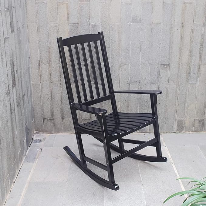 Cambridge Casual Solid Wood Bentley Porch Rocking Chair, Black