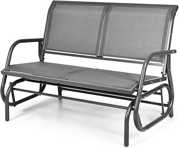 Tangkula 2 Person Patio Glider, Outdoor Swing Bench, Rocker Glider Loveseat Chair with Heavy-Duty Steel Frame - Photo 1