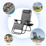 Nazhura Set of 2 Relaxing Recliners Patio Chairs Adjustable Steel Mesh Zero Gravity Lounge Chair Beach Chairs with - Photo 5