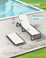 Aluminum Chaise Lounge Outdoor Set of 2 - Photo 2