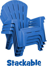 Little Tikes Kids Garden Chair 4 Pack in Blue, Outdoor Toddler Activity Adirondack Chairs for Picnic, Garden, Patio - Photo 4