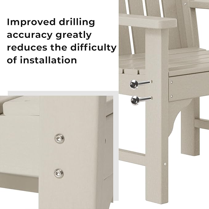 Costaelm Outdoor Dining Arm Chair, Patio HDPE Garden Dining Table Chair, Poly Lumber Waterproof Restaurant Bistro Farmhouse Chairs for Outside Porch Backyard, Sand