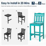nalone Outdoor Adirondack Chairs and Table Set - HDPE 3 Piece Garden Set with Bar Stools (Aruba) - Photo 7