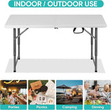 SUPER DEAL Portable 4 Foot Plastic Folding Table - Photo 4