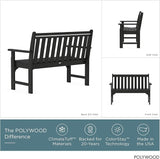 POLYWOOD GNB48BL Vineyard 48" Bench, Black - Photo 4