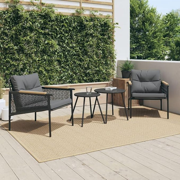 Outdoor Balcony Furniture Set, 2-Piece Patio Chairs with Cushions, Modern Metal Bistro Set for Backyard, Garden, Terrace - Photo 1