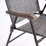 Giantex Set of 2 Patio Folding Chairs, Outdoor Patio Dining Chairs w/Armrest, Sling Back, Metal Frame - Photo 9