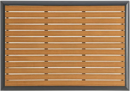 Modway Stance Outdoor Patio Contemporary Modern Wood Grain Aluminum Coffee Table in Gray Natural