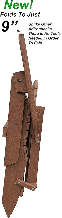 DuraWeather Poly® Classic King Size Folding Adirondack Chair (Fireside Cedar)