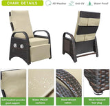 ATR ART TO REAL Outdoor Recliner Chairs, PE Wicker Reclining Lounge Chair with Removable Soft Cushion - Photo 6