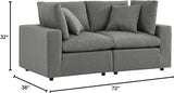 Modway Commix Outdoor Patio Overstuffed Loveseat in Charcoal - Photo 3