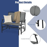 Giantex Patio Glider Benches for Outside, Swing Glider Chair with Steel Frame, 400 LBS Capacity, Patio Swing Rocker - Photo 8