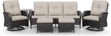 Joyside Wicker Patio Furniture Set, 6 Piece Outdoor Furniture Set with Thickened Cushions, High Back, Deep Seating - Photo 9