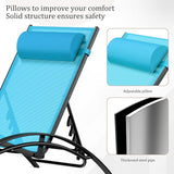 AthLike 3 pcs Poolchairs Patio Chaise Lounge Set with Headrest - Photo 7