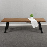 MBQQ 55 inch Outdoor Soild Wood Bench, Patio Picnic Bench - Photo 3