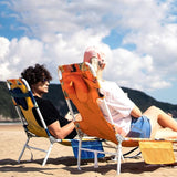SUNNYFEEL Lounge Beach Chair for Adults with Face Hole, Backpack Reclining Beach Chairs Lay Flat - Photo 4
