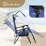 Athena Collection Patio Chairs Set of 2 Reclining Lounge Chair with Cup Holder and Pillow Fabric Camping Chairs with - Photo 7