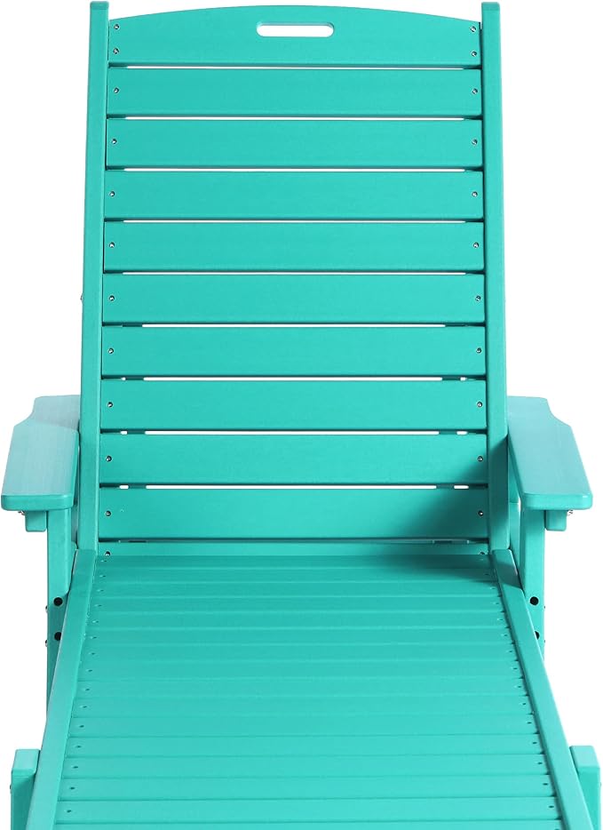 WO WESTIN OUTDOOR HDPE Laguna Poly Reclining Chaise Lounge, Turquoise