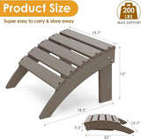IVY&LANE Outdoor Adirondack Ottoman | Folding | HDPE Wood Grain | Desert Brown | All Weather - Photo 3
