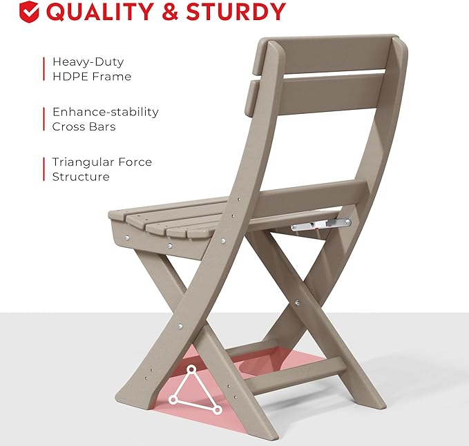 Costaelm Outdoor Patio Modern Folding Dining Chair - Photo 4