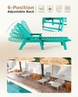 Chaise Lounge Outdoor with 6-Position, Oversized Patio Lounge Chairs with Cup Holder in HDPE - Photo 5