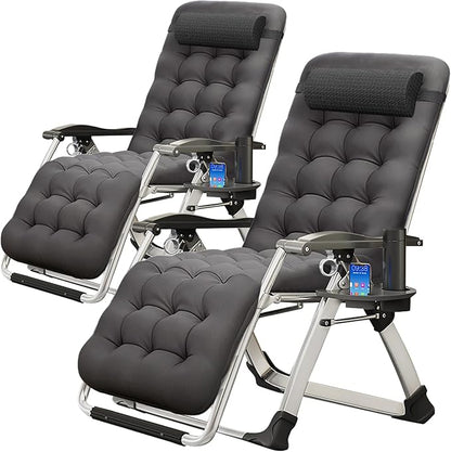 MOPHOTO Zero Gravity Chair, Outdoor Padded Lounge Chair with Side Table, Zero Gravity Recliner Chair, Outdoor Reclining Chair, Sturdy & Comfortable, Supports up to 440lbs