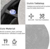 Round Coffee Table for Indoor & Outdoor Use, Aluminum Patio Furniture with Handwoven Ropes, Weather-Resistant for Garden - Photo 7