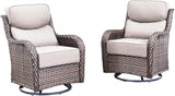 Luxury Outdoor Swivel Rocker Patio Chairs Set of 2 with 6-Inch Thick Cushions - Photo 9