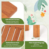 Tangkula Outdoor Backless Bench, Solid Wood Patio Bench w/Slatted Seat - Photo 5
