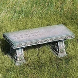 Roman Memorial Bench with Verse Inscribed on Top, 15.25-Inch, Resin, Small - Photo 2