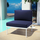 Modway EEI-2600-WHI-NAV Harmony Outdoor Patio Aluminum, Armless Chair, White Navy - Photo 2