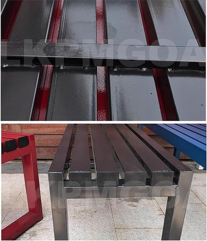 Garden Benches with Metal Legs, Outdoor Bench for Garden, Smooth and Comfortable, can Accommodate 2-3 People(Yellow,120cm)