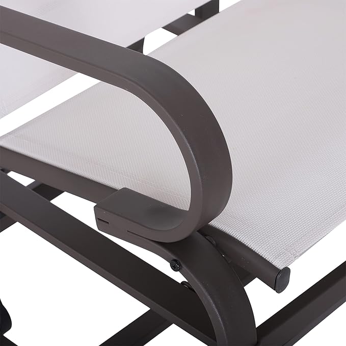 Outsunny Outdoor Glider Chair, Gliders for Outside Patio with Smooth Gliding Mechanism and Lightweight Construction for - Photo 8