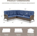 Belord 6-Seater Outdoor Sectional Sofa L Shaped Couch Patio Conversation Furniture Set - Photo 2
