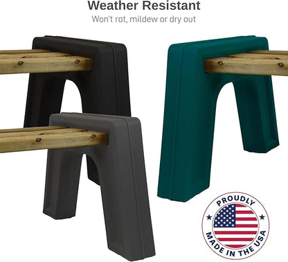 RTS Home Accents Custom Length Lightweight Indoor or Outdoor Backless Bench Ends, (Wood & Screws Sold Separately), Graphite