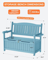 YEFU Outdoor Storage Bench for Patio: Heavy Duty Garden Bench Set of 2 with 96° High Backrest & Oversized Seating - Photo 2