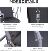 Outsunny 2 Person Porch Swing with Stand, Outdoor Swing with Canopy, Pivot Storage Table, 2 Cup Holders - Photo 5