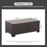 Rattaner Outdoor Storage Table Wicker Patio Coffee Table All-Weather Wicker Side Table with Waterproof Cover, Brown - Photo 2