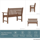 POLYWOOD GNB48TE Vineyard 48" Bench, Teak - Photo 2