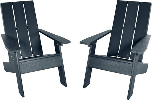 Highwood Italica Modern Adirondack Chairs 2-Piece Set, Federal Blue
