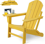 FOOWIN Adirondack Chair, HDPE Folding Adirondack Chair w/4 in 1 Cup Holder Trays, Weather Resistant Outdoor Chair - Photo 1