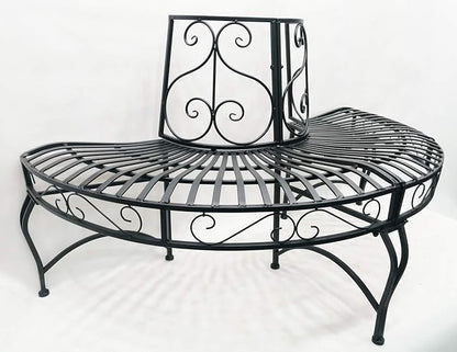 Hi-Line Gift Ltd. Black SEMI-Circle Tree-WRAP Bench