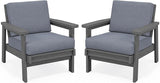 SERWALL HDPE Outdoor Furniture Set, 2 Piece All Weather Wood-Like Outdoor Sofa Sectional Couch - Photo 1