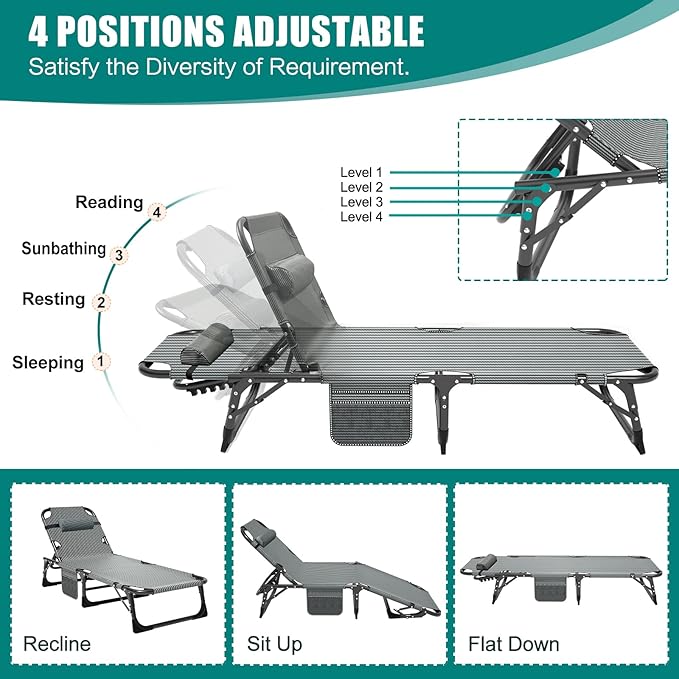 DoCred Folding Lounge Chair with Mattress - Photo 4