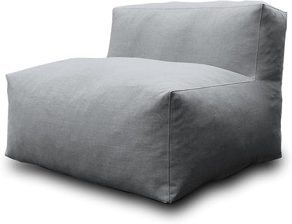 Dineli Modern ANNY-H Middle Chair Armless Chair Outdoor Furniture Comfy Patio Couch Sofa Outdoor Bean Bag Chair Creating a Unique Garden Modular Contemporary Sofa, Lazy Sofa for Outside (Dark Gray)