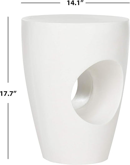 Safavieh Outdoor Collection Aishi Modern Concrete Ivory Round 17.7-inch Accent Table