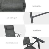 Tangkula 2 Pieces Patio Chaise Lounge W/Wheels, Outdoor Folding Padded Lounge Chair W/ 7-Position Backrest - Photo 7